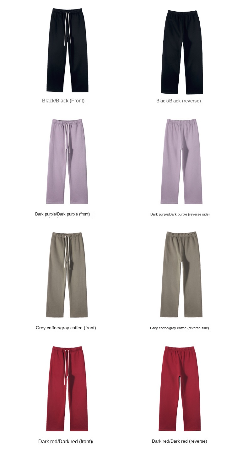 2024 Autumn/Winter New Arrival 350g Thick Straight-Leg Fleece Men's Pants