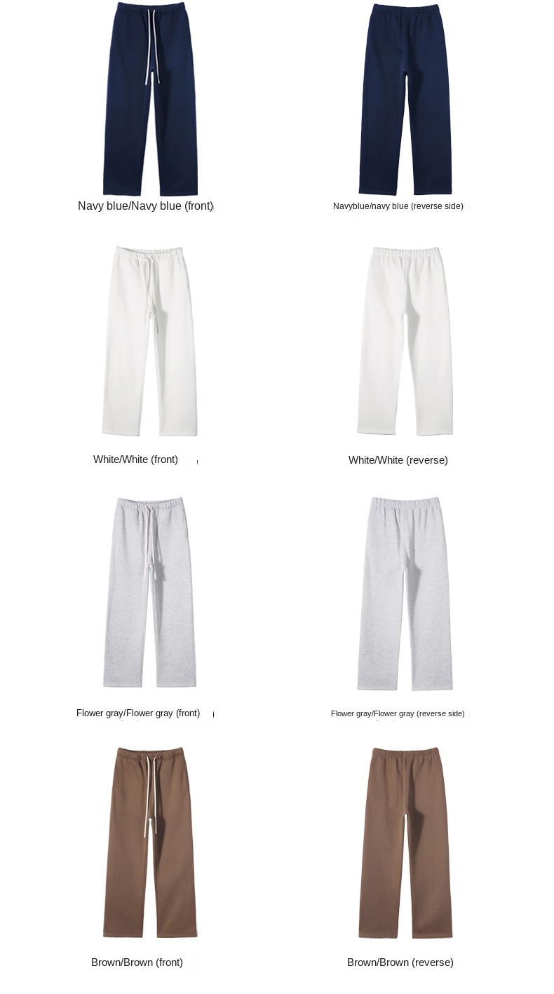2024 Autumn/Winter New Arrival 350g Thick Straight-Leg Fleece Men's Pants