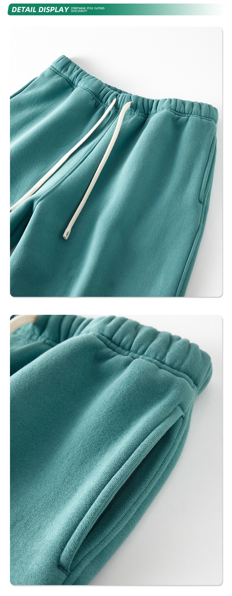 2024 Autumn/Winter New Arrival 350g Thick Straight-Leg Fleece Men's Pants