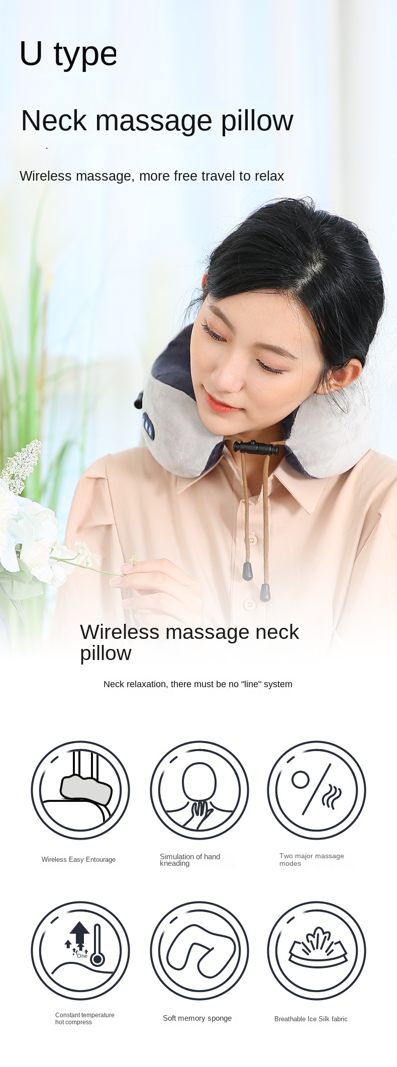 Multi-Functional Memory Foam Travel Neck Massager