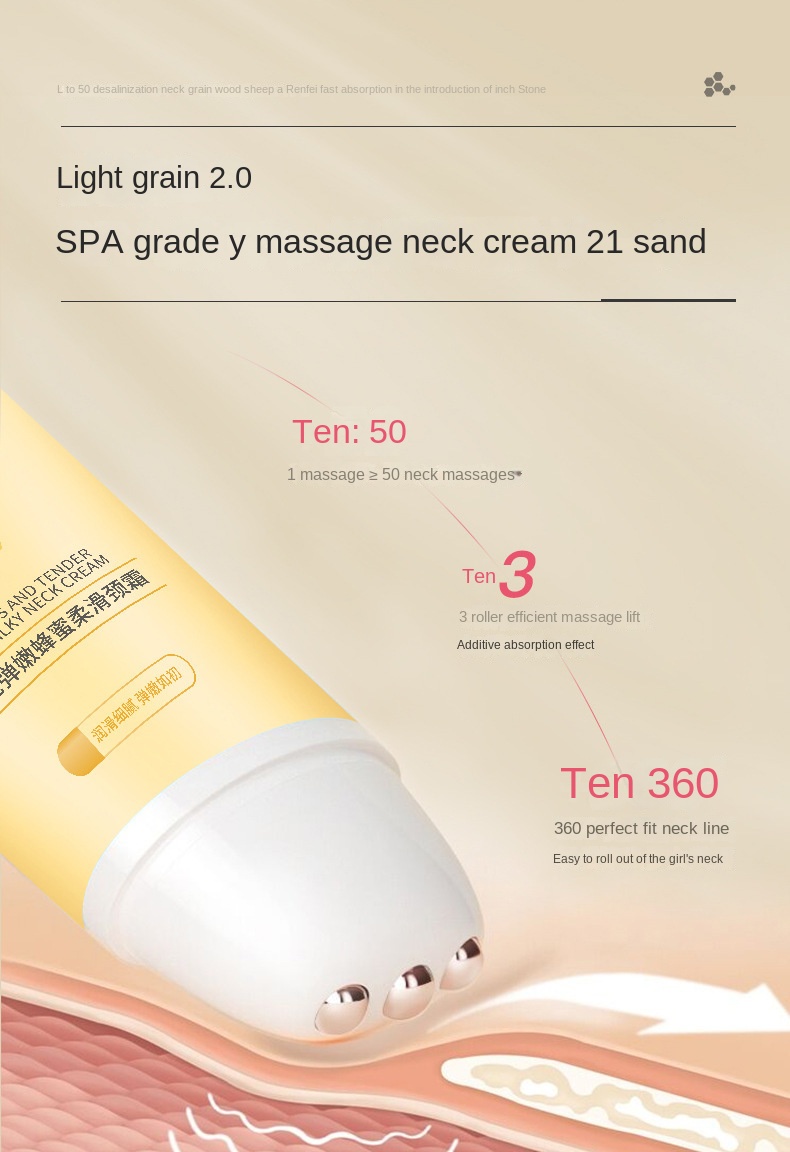 Snow Delight Honey Neck Cream with Dual Rollers for Neck Line Smoothing and Firming