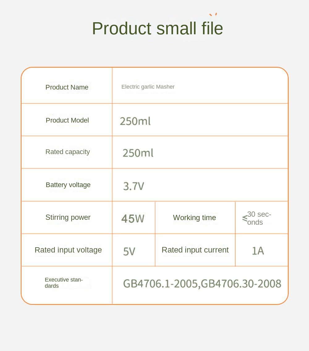 Portable Electric Garlic Masher