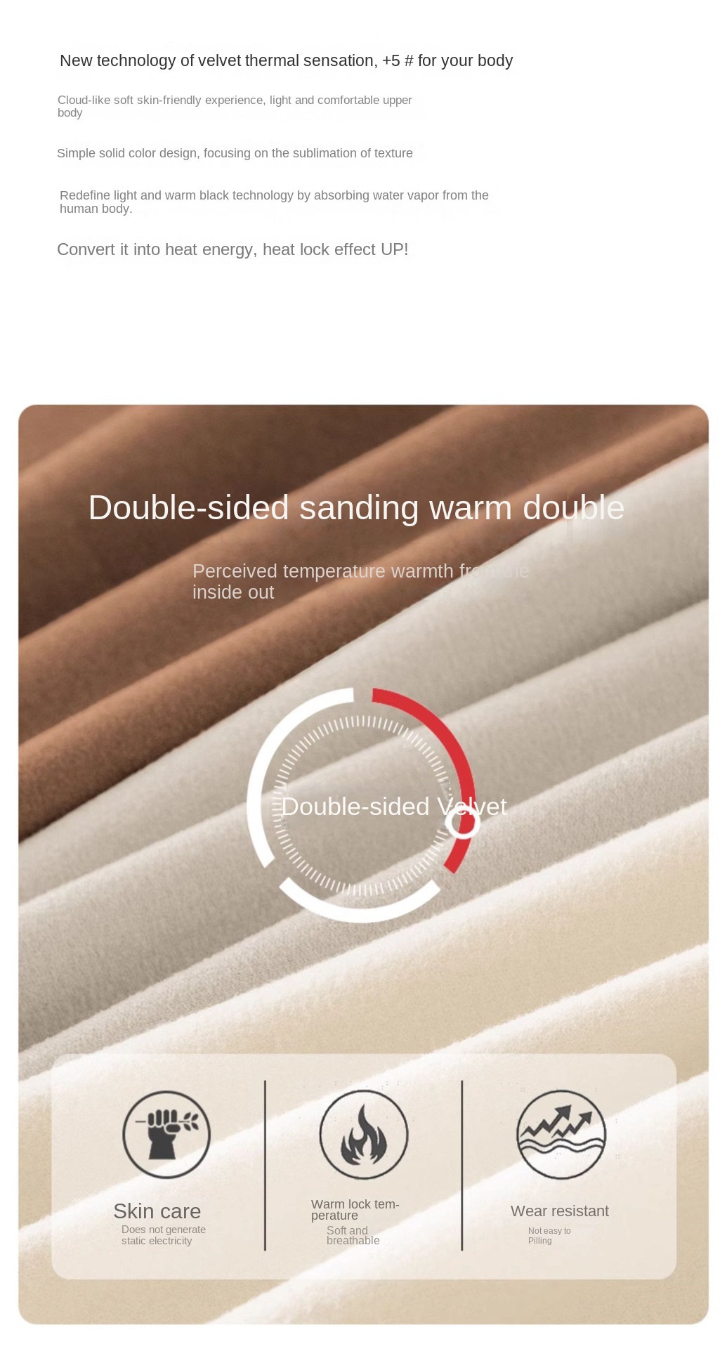 Double-sided Dralon Warm Long-sleeved T-shirt