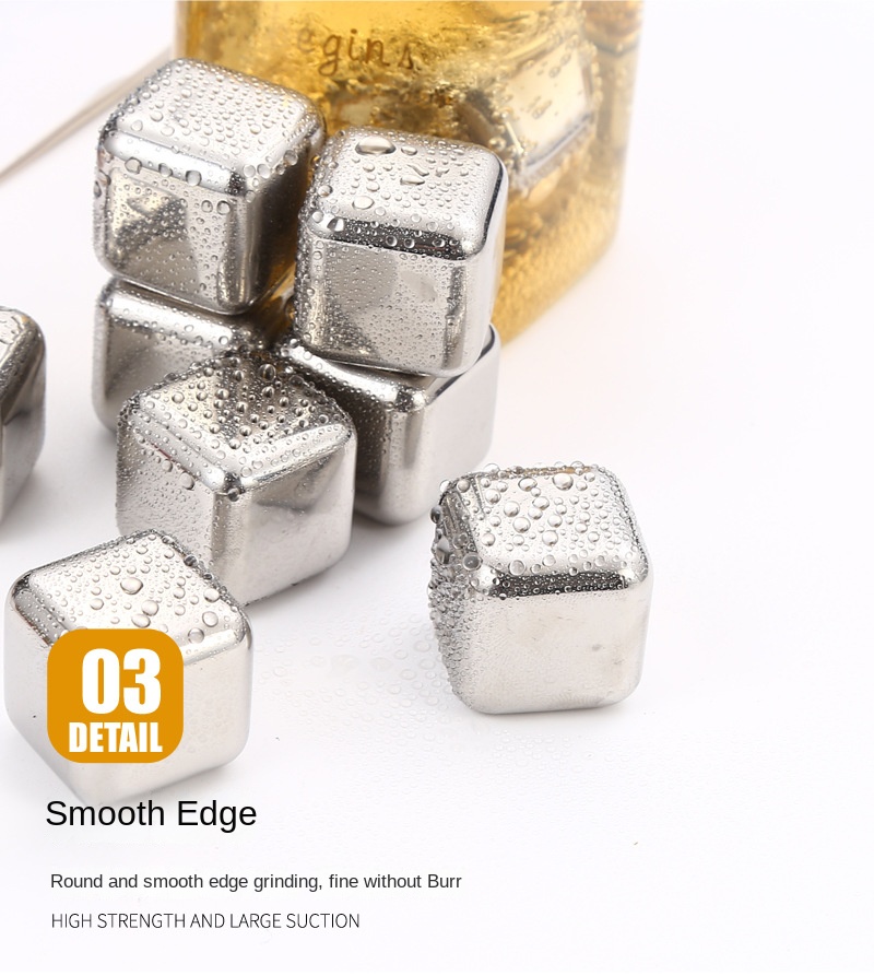 Reusable 304 Stainless Steel Ice Cubes Set