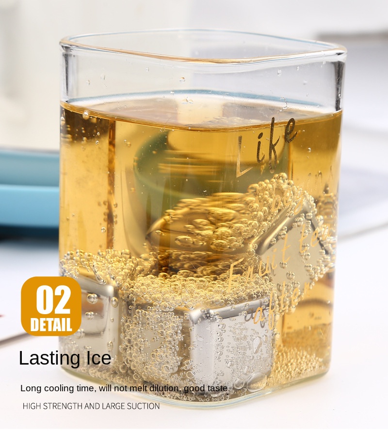 Reusable 304 Stainless Steel Ice Cubes Set