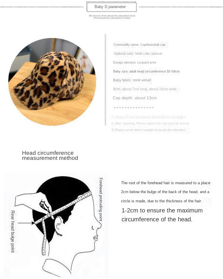 Fashionable Leopard Print Mink Fur Cap