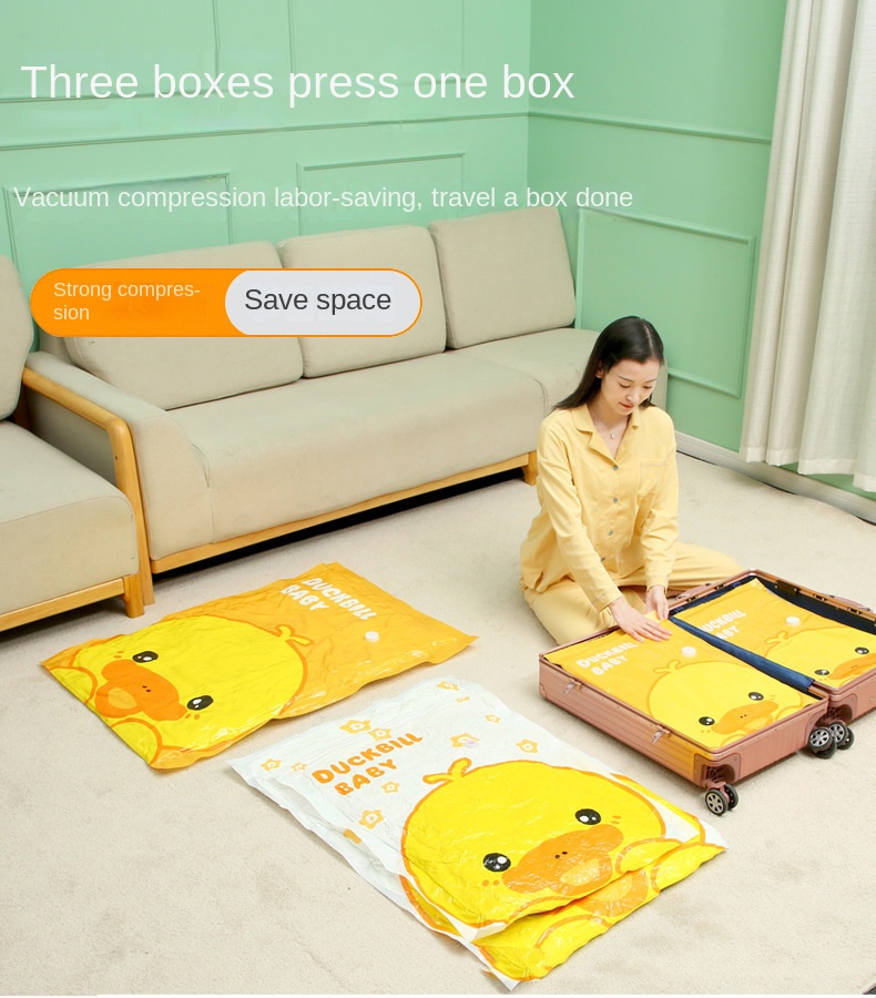 Household Cartoon Duck Vacuum Compression Bags