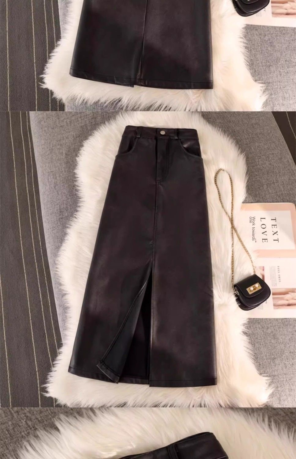 Vintage Brown Leather Skirt